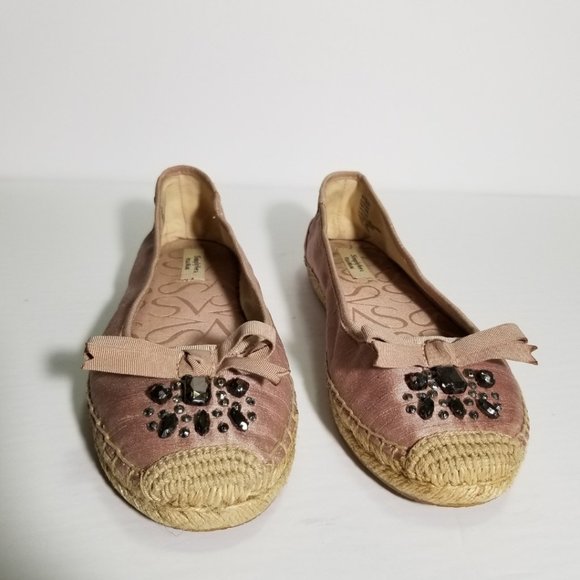 Simply Vera Wang Pink Beaded Embellished Slip On Espadrille Flats - Picture 4 of 9